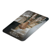 Minimalistische elegante foto's bewaren de datum magneet (Linkerzijde)