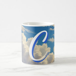 Minimalistische Elegante Geblinde Blauwe Lucht Wol Koffiemok