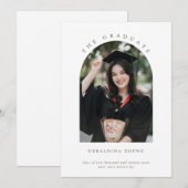 Minimalistische elegante Gebogen foto afstuderen Save The Date (Voorkant / Achterkant)