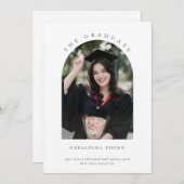 Minimalistische elegante Gebogen foto van de afges Aankondiging (Voorkant / Achterkant)