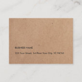 Minimalistische Elegante gedrukte Kraft-papieren c Visitekaartje (Achterkant)