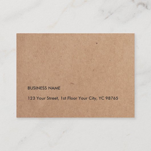 Minimalistische Elegante gedrukte Kraft-papieren c Visitekaartje (Achterkant)