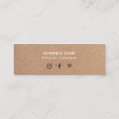 Minimalistische elegante gedrukte Kraft White Hart Mini Visitekaartje (Achterkant)