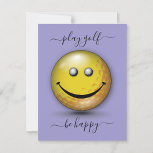 Minimalistische Elegante Gelukkige Golfer Design Briefkaart