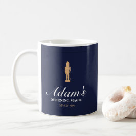 Minimalistische elegante gepersonaliseerde kerst m koffiemok