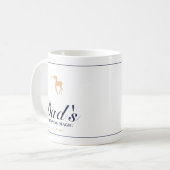 Minimalistische elegante gepersonaliseerde kerst m koffiemok (Voorkant links)