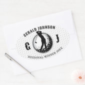 Minimalistische Elegante Golf Design Ovale Sticker (Envelop)