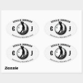Minimalistische Elegante Golf Design Ovale Sticker (Vel)