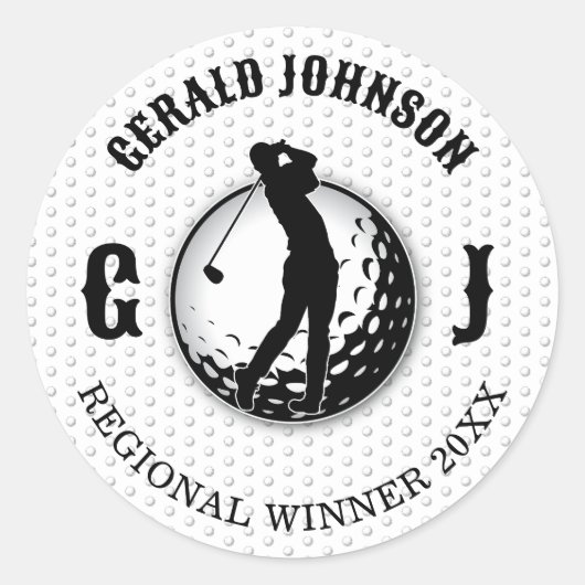 Minimalistische Elegante Golf Design Ronde Sticker (Voorkant)