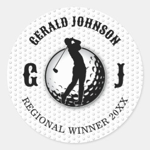 Minimalistische Elegante Golf Design Ronde Sticker