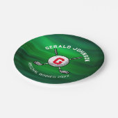 Minimalistische Elegante Golf Monogram Ontwerp Papieren Bordje (Gekanteld)