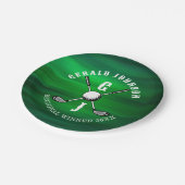 Minimalistische Elegante Golf Monogram Ontwerp Papieren Bordje (Gekanteld)