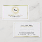 Minimalistische Elegante Gouden Cirkel Logo Visitekaartje (Voorkant / Achterkant)