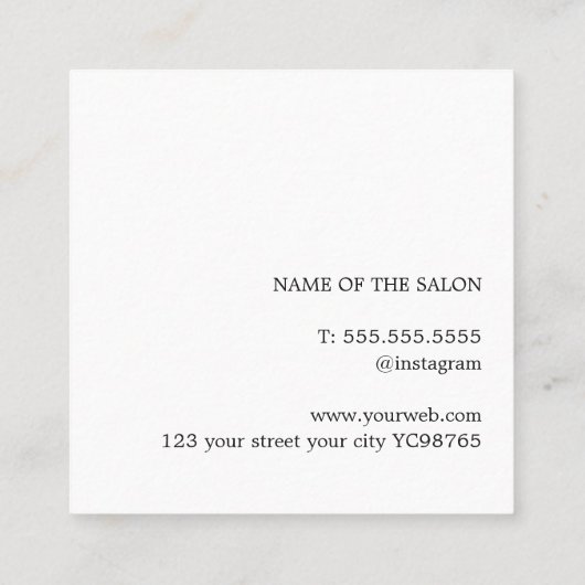 Minimalistische Elegante Gouden Donker Grijze Salo Vierkante Visitekaartje (Achterkant)