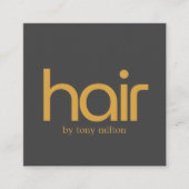 Minimalistische Elegante Gouden Donker Grijze Salo Vierkante Visitekaartje (Voorkant)