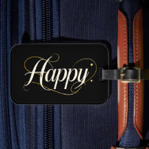 Minimalistische Elegante Gouden Gelukkige Typograf