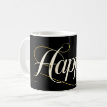 Minimalistische Elegante Gouden Gelukkige Typograf