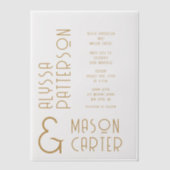 Minimalistische elegante gouden moderne bruiloft vellum uitnodigingen (Voorkant)