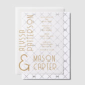 Minimalistische elegante gouden moderne bruiloft vellum uitnodigingen (Offset (Uitnodiging))