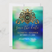 Minimalistische Elegante Gouden Monogram Kaart (Achterkant)