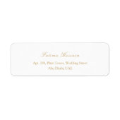 Minimalistische Elegante Gouden Script Trouwadres Etiket (Voorkant)