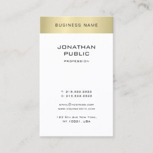 Minimalistische Elegante Gouden Uiterlijk Eenvoudi Visitekaartje