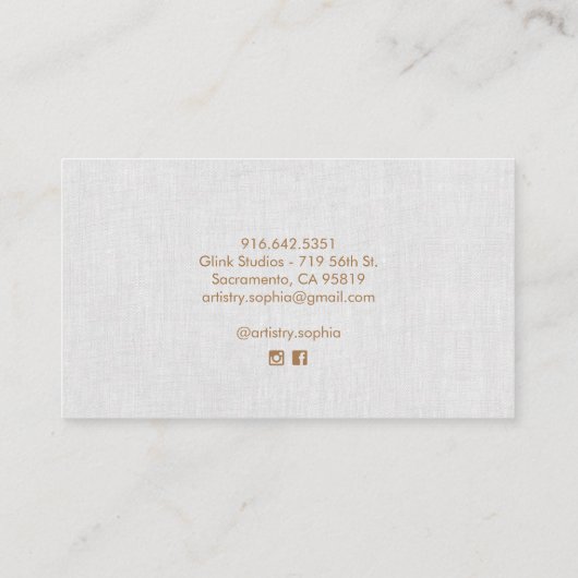 Minimalistische Elegante Grijze Schoonheidsberoeps Visitekaartje (Achterkant)