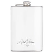 Minimalistische Elegante Handgeschreven Aangepaste Heupfles (Voorkant)