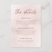 Minimalistische elegante huwelijksdetails informatiekaartje (Voorkant)