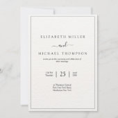 Minimalistische elegante huwelijksuitnodiging, mod kaart (Voorkant)