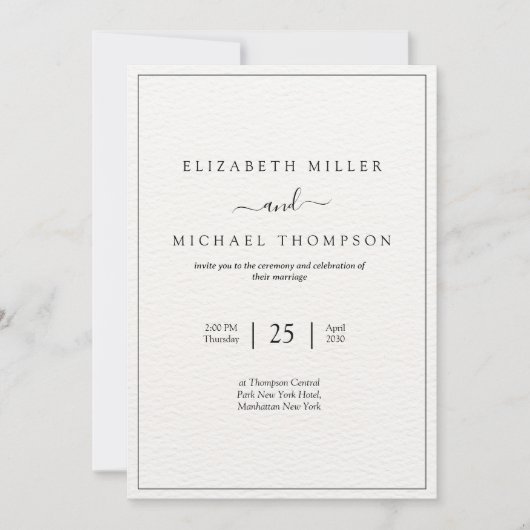 Minimalistische elegante huwelijksuitnodiging, mod kaart (Voorkant)