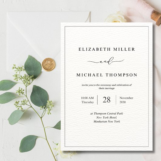 Minimalistische elegante huwelijksuitnodiging, mod kaart