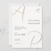 Minimalistische elegante initiële uitnodiging