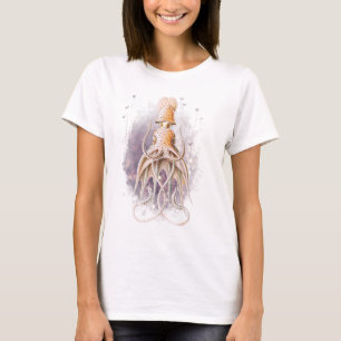 Minimalistische & Elegante Inktvis Kunst Wit T-shirt