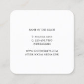 Minimalistische elegante ivoor zwart wit haar styl vierkante visitekaartje (Achterkant)