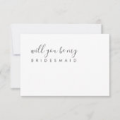 Minimalistische Elegante Ivoren Bruidsmeisje, chic Kaart (Voorkant)