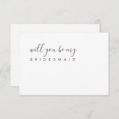 Minimalistische Elegante Ivoren Bruidsmeisje, chic Kaart (Voorkant / Achterkant)