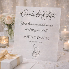 Minimalistische Elegante Kaarten en Geschenken Tro Reclamebord Met Voetstuk