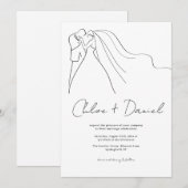 Minimalistische elegante kalligrafie bruiloft uitn kaart (Voorkant / Achterkant)