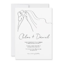 Minimalistische Elegante Kalligrafie Huwelijksuitn