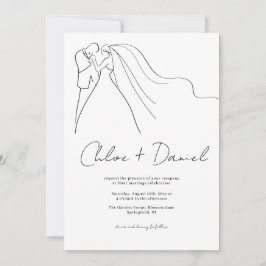 Minimalistische Elegante Kalligrafie Huwelijksuitn Kaart