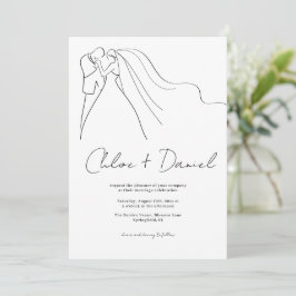 Minimalistische Elegante Kalligrafie Huwelijksuitn Kaart