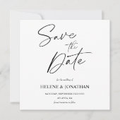 Minimalistische elegante kalligrafie moderne bruil save the date (Voorkant)
