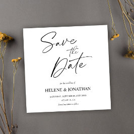Minimalistische elegante kalligrafie moderne bruil save the date