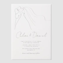 Minimalistische Elegante Kalligrafie Trouwkaart