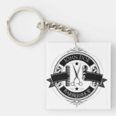 Minimalistische elegante kapperszaak sleutelhanger (voorkant)