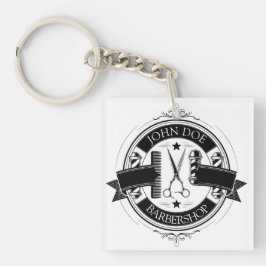 Minimalistische elegante kapperszaak sleutelhanger