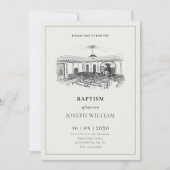 Minimalistische elegante kerendoop kaart (Voorkant)