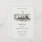 Minimalistische elegante kerendoop kaart (Voorkant / Achterkant)