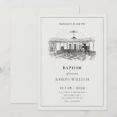 Minimalistische elegante kerkdoop kaart (Voorkant / Achterkant)